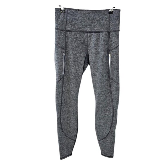 Athleta Womens Rainier Heatherd Tight, Grey, Athletic, Running, Gym, Size Medium - Picture 1 of 10